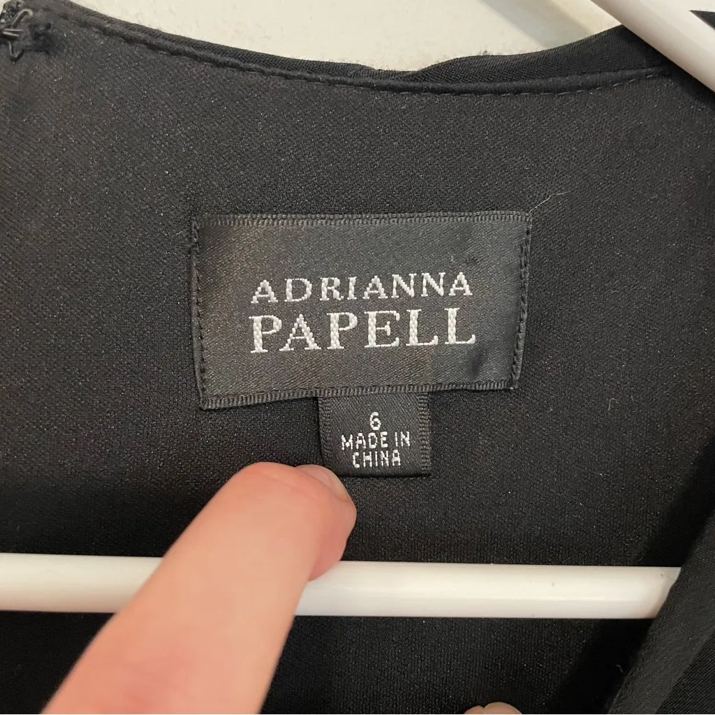 ADRIANNA PAPELL Black Shutter Pleat Pleated 3/4 Sleeve Jersey Knit Sheath Dress - Image 8