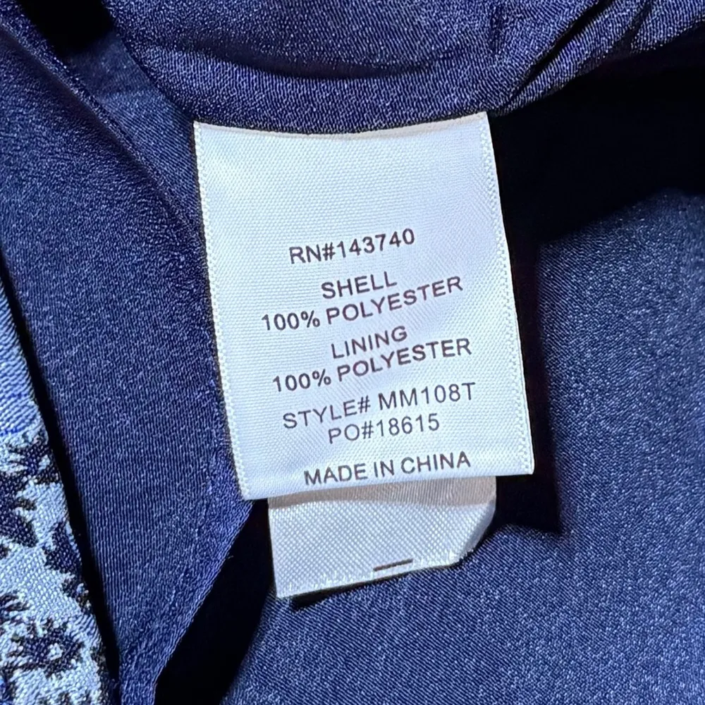 Hyacinth House Priscilla Puff Sleeve Top XS NWT Blue Jacquard Floral Blouse - Image 10