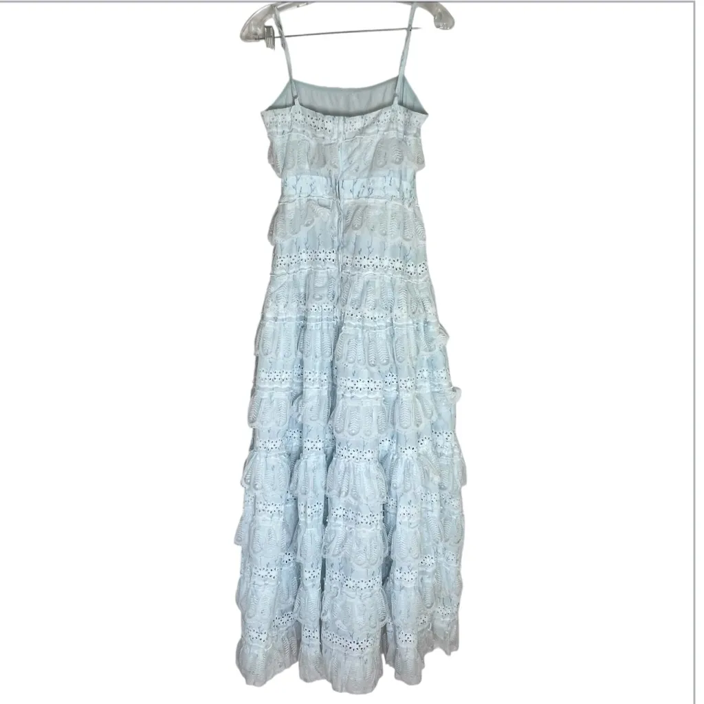 Anne Louise Boutique Blue Lovette Maxi Lace Dress Sz AU 10 US 6 White - Image 4