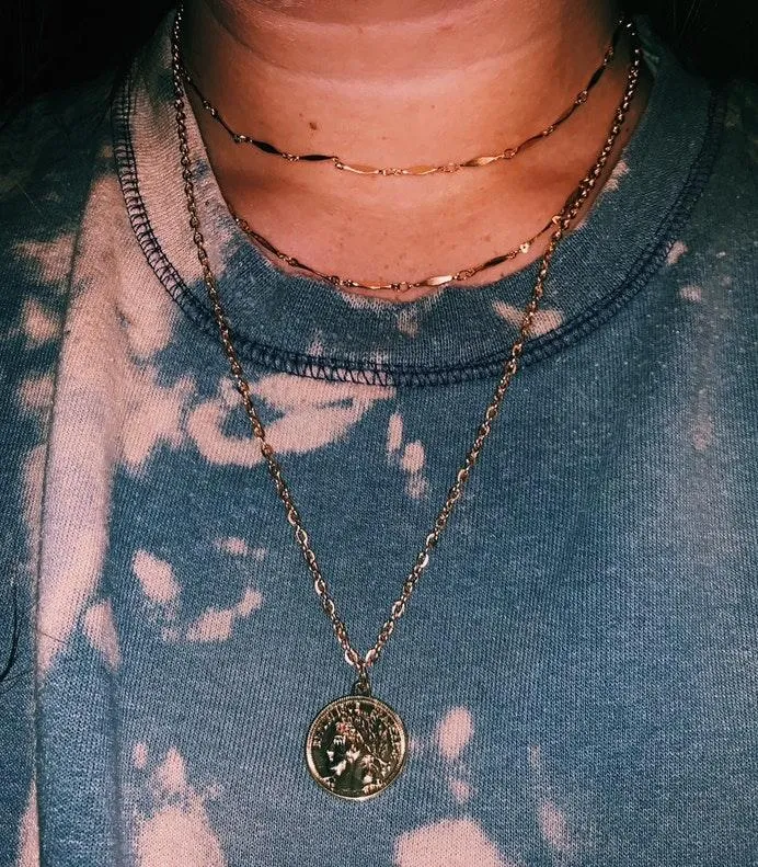 Gold Coin Layered Necklace - Image 2
