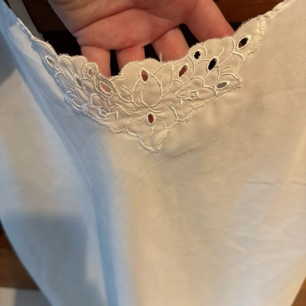 Vanity Fair White Camisole with Eyelet Detail - Image 2