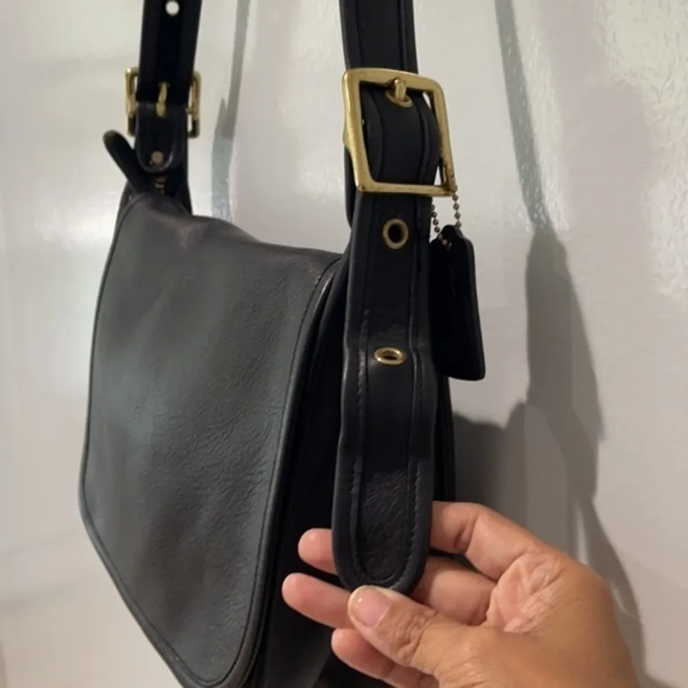 Vintage Leather Messenger Patricia  Bag Black G2P 9951 - Image 5