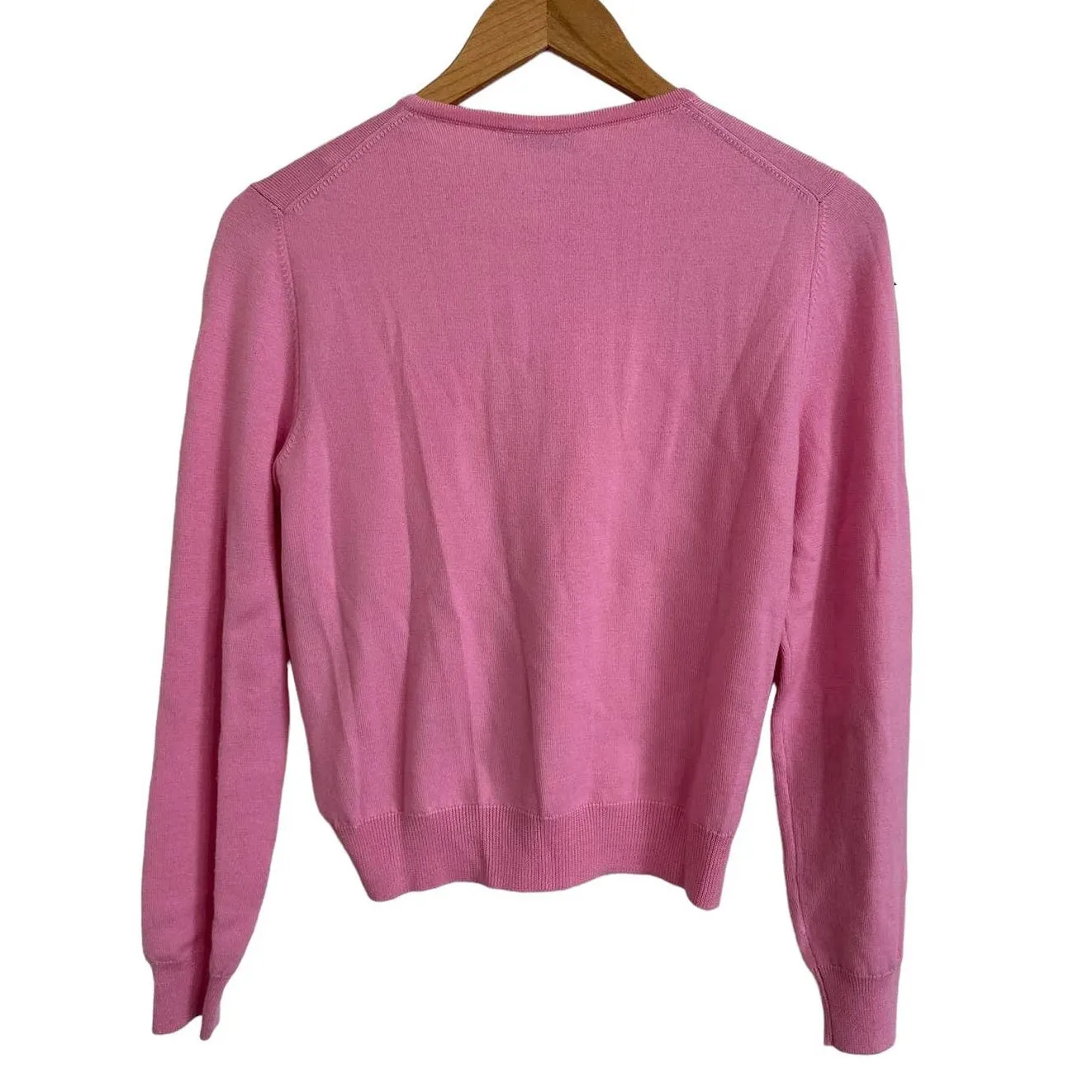 Oscar de la Renta Floral Embroidered wool Cardigan pink size Small $3411 - Image 7