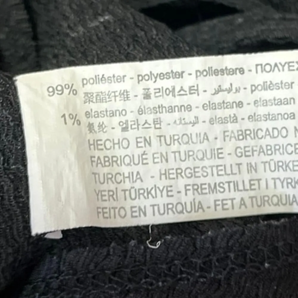 Zara Women's Black Deep V Short Sleeve Tie Hem Casual Blouse Crop Top Size S - Image 4