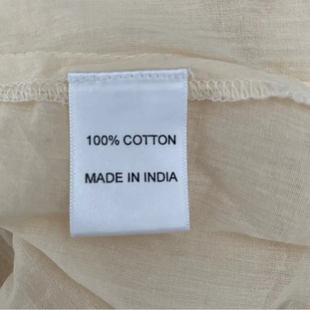 Ivy City Co Cream Ivory Eyelet Belted Maxi Dress size medium Bohemian - Image 11