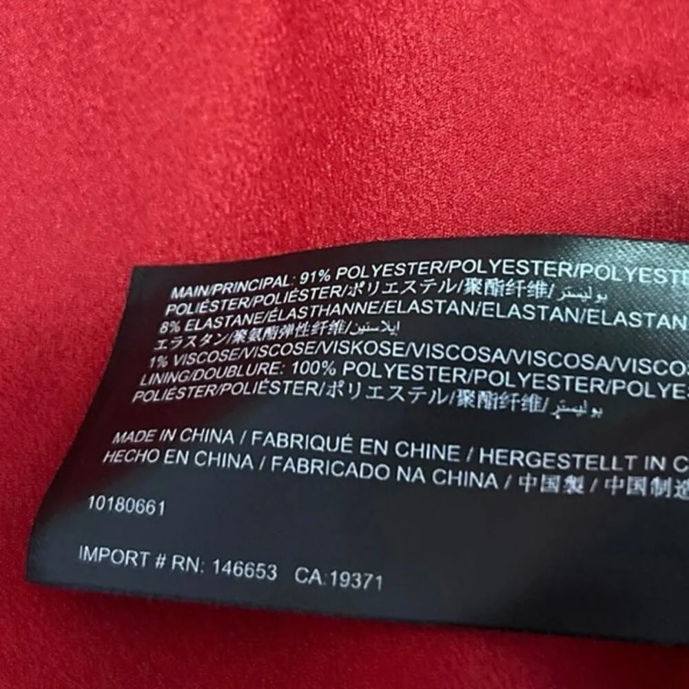 C/MEO Collective Red Pinstripe Double Breasted Notch Collar Blazer Coat Jacket M - Image 5