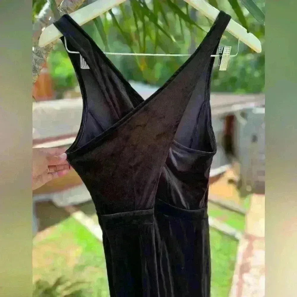 Romeo + Juliet $178 Couture Velour Lace Jumpsuit Whimsigoth Velvet Black Goth - Image 6