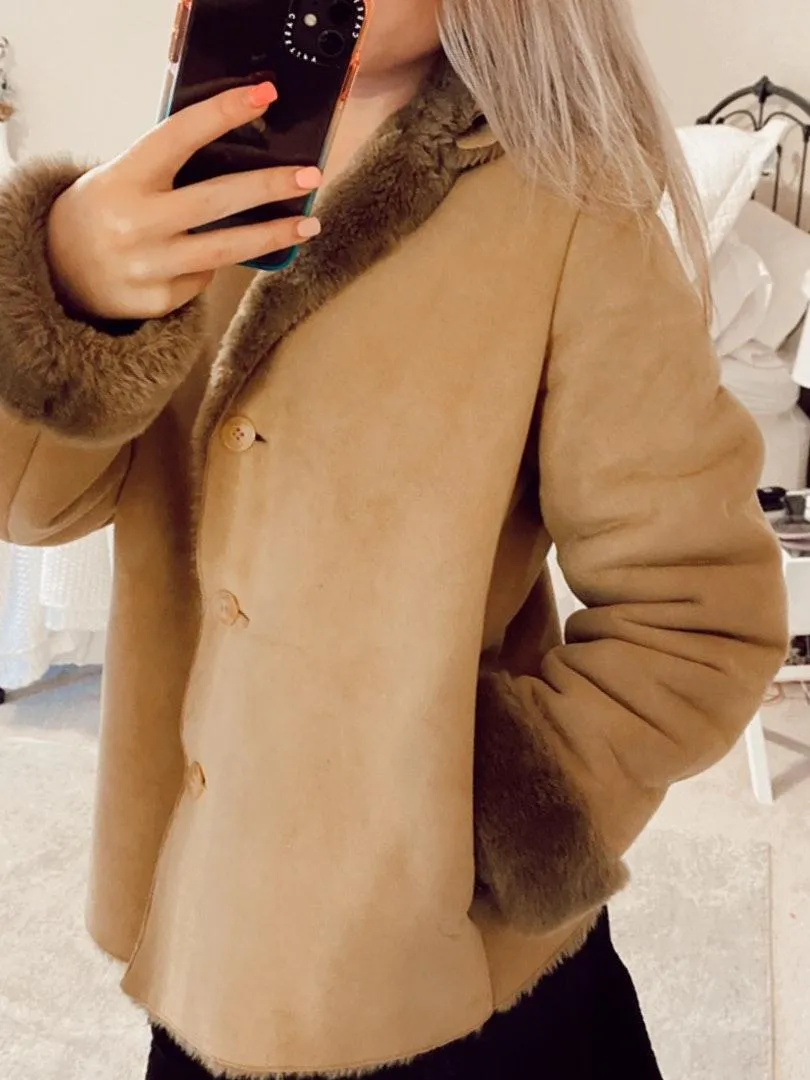 Coaco Faux Fur Coat Brown - Image 2