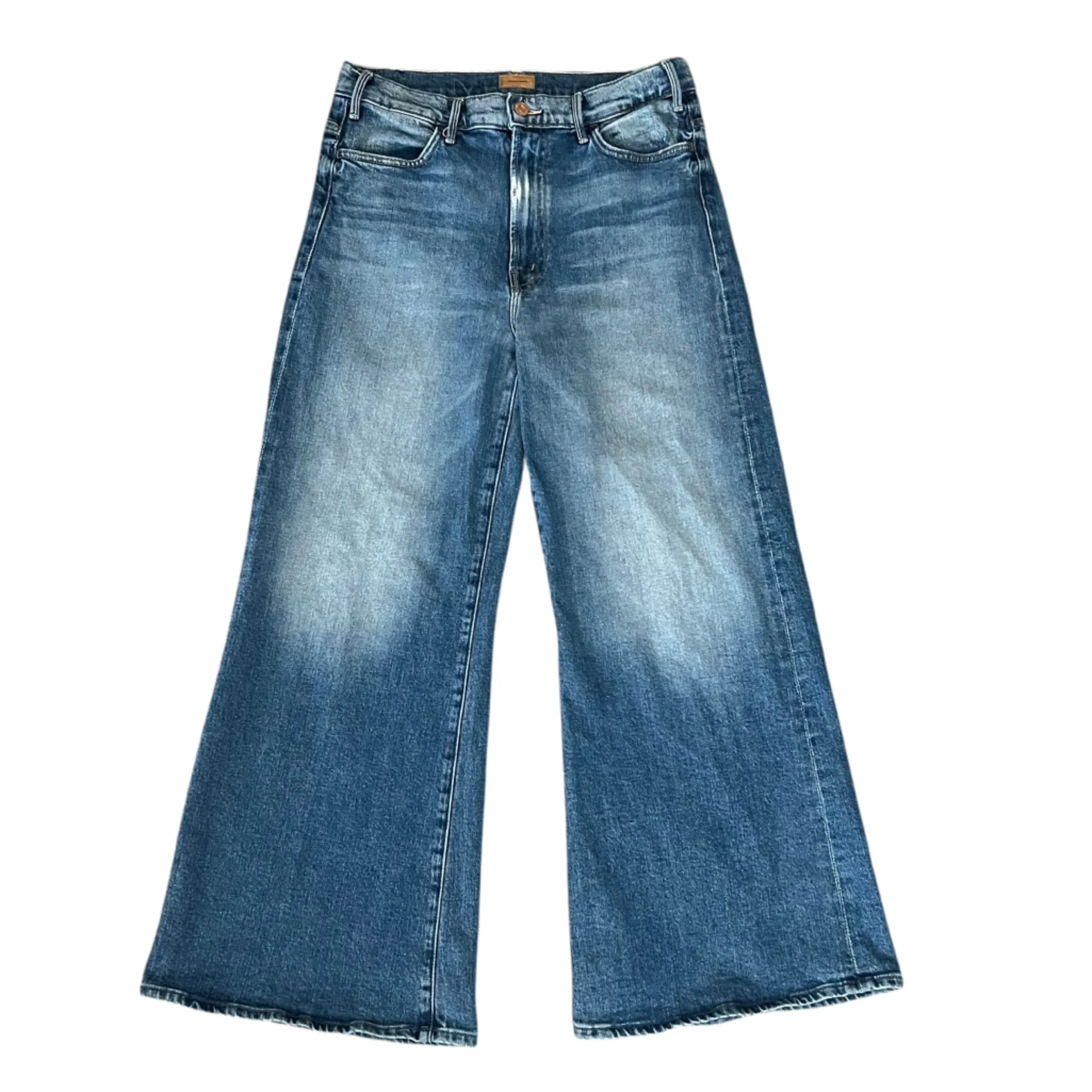 Mother Women’s The Hustler Roller Ankle Wide Leg Jeans in High On The Hog 31 Blue - Image 3