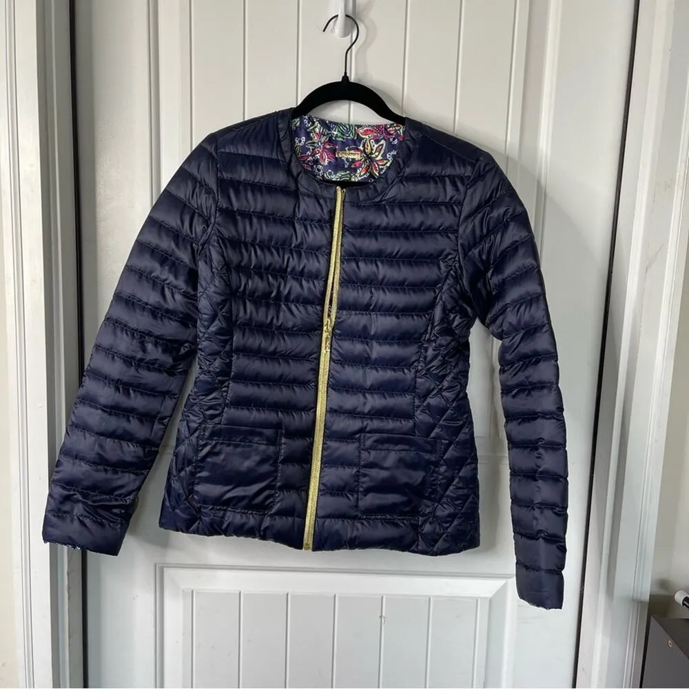 Lilly‎ Pulitzer reversible DOWN quilted puffer jacket size small - Image 5