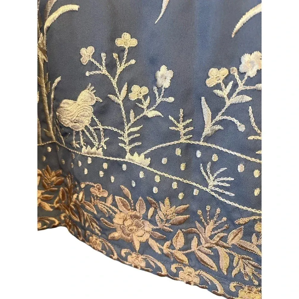 Soft Surroundings Kimono Embroidered w/Fringe bohemian western size M - Image 5