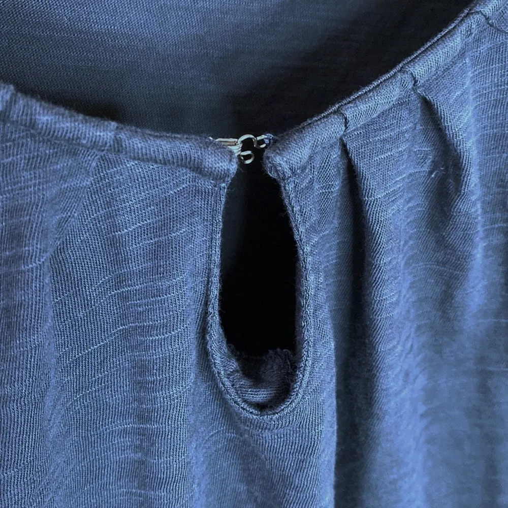 Lilla P deep slate blue pima cotton slub smocked v - Image 40