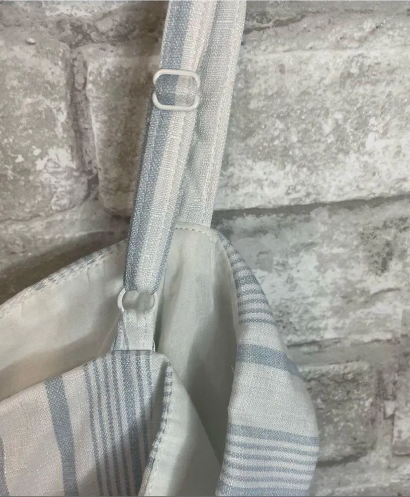 Superdown Libby Lace Up Dress in Blue & White - Image 8