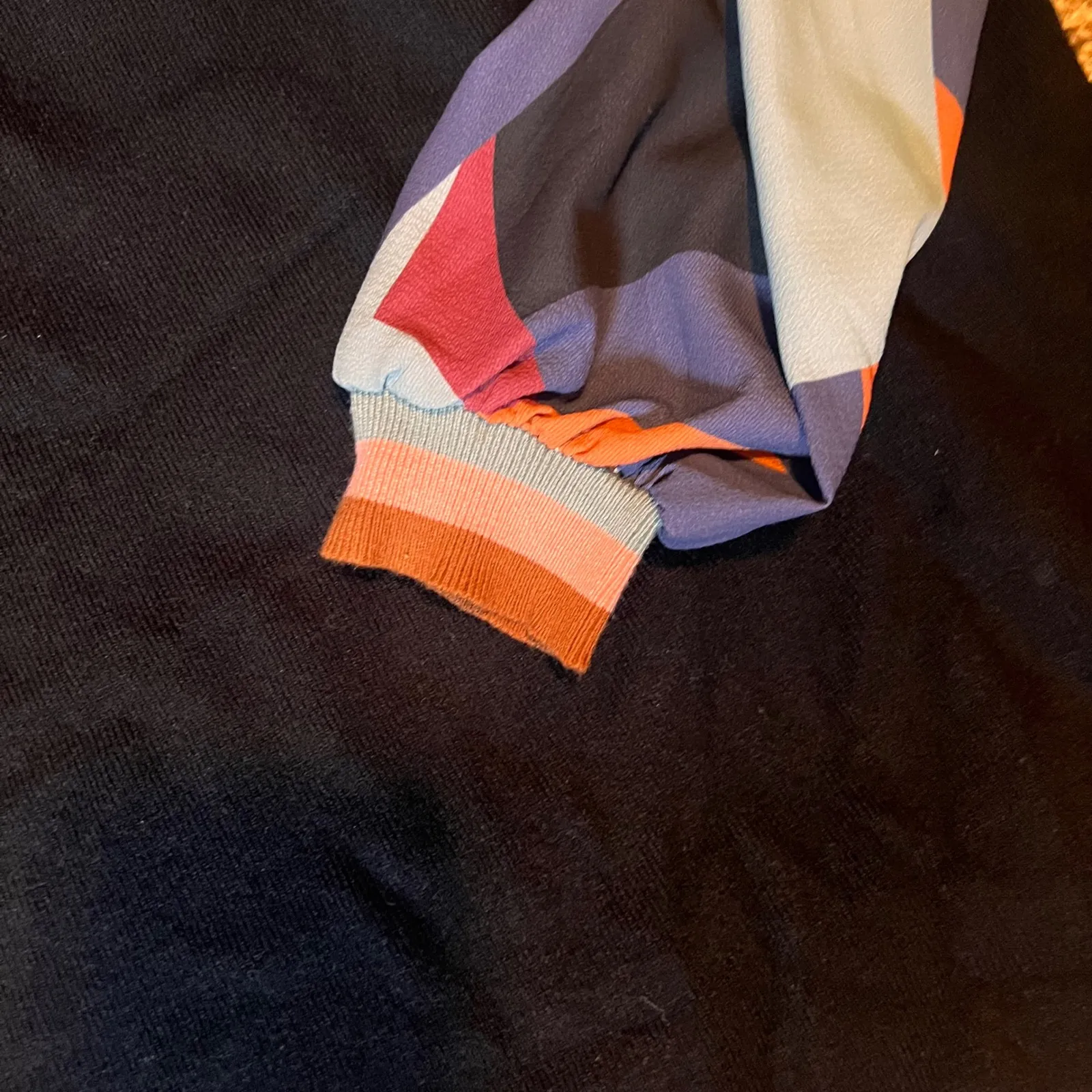 Fate Color Block Balloon Sleeve Pullover Top Geometric‎ Print 3XL Black Size undefined - Image 6