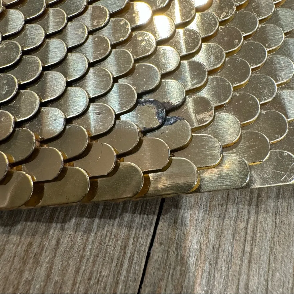 Vintage Gold Serpentine Scale Elastic Statement‎ Belt - Image 4