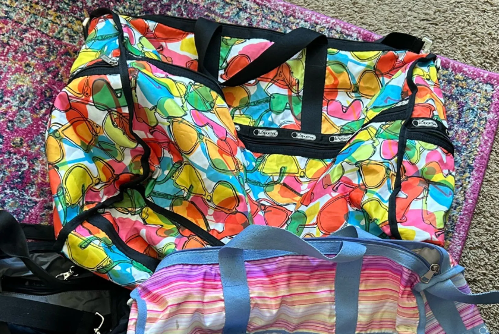 Lesportsac Colorful Travel Bags Set BUNDLE of 3 bags duffles & weekender - Image 1