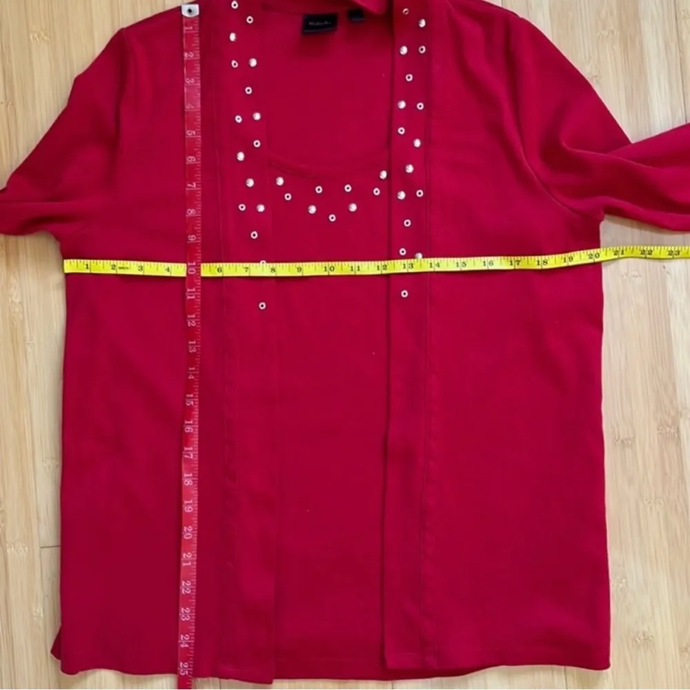 Rafaella Red 2 Piece Blouse - Image 7