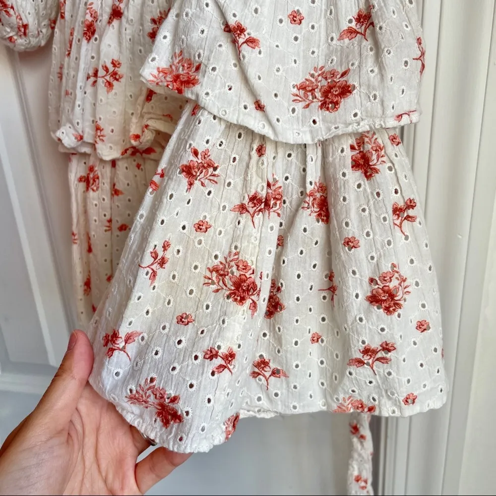 Maia Bergman Ines Eyelet Wrap Floral Dress White Size XS - Image 8