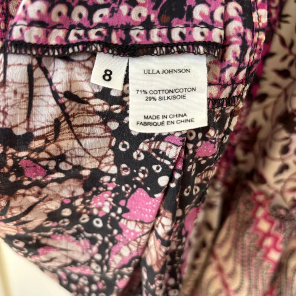 Ulla Johnson Asis Dress Midi‎ Patchwork Size 8 in Fuchsia - Image 14