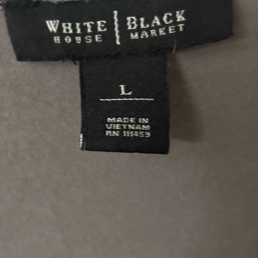 White House Black Market Silver Sequin Short Sleeve Top - Image 3