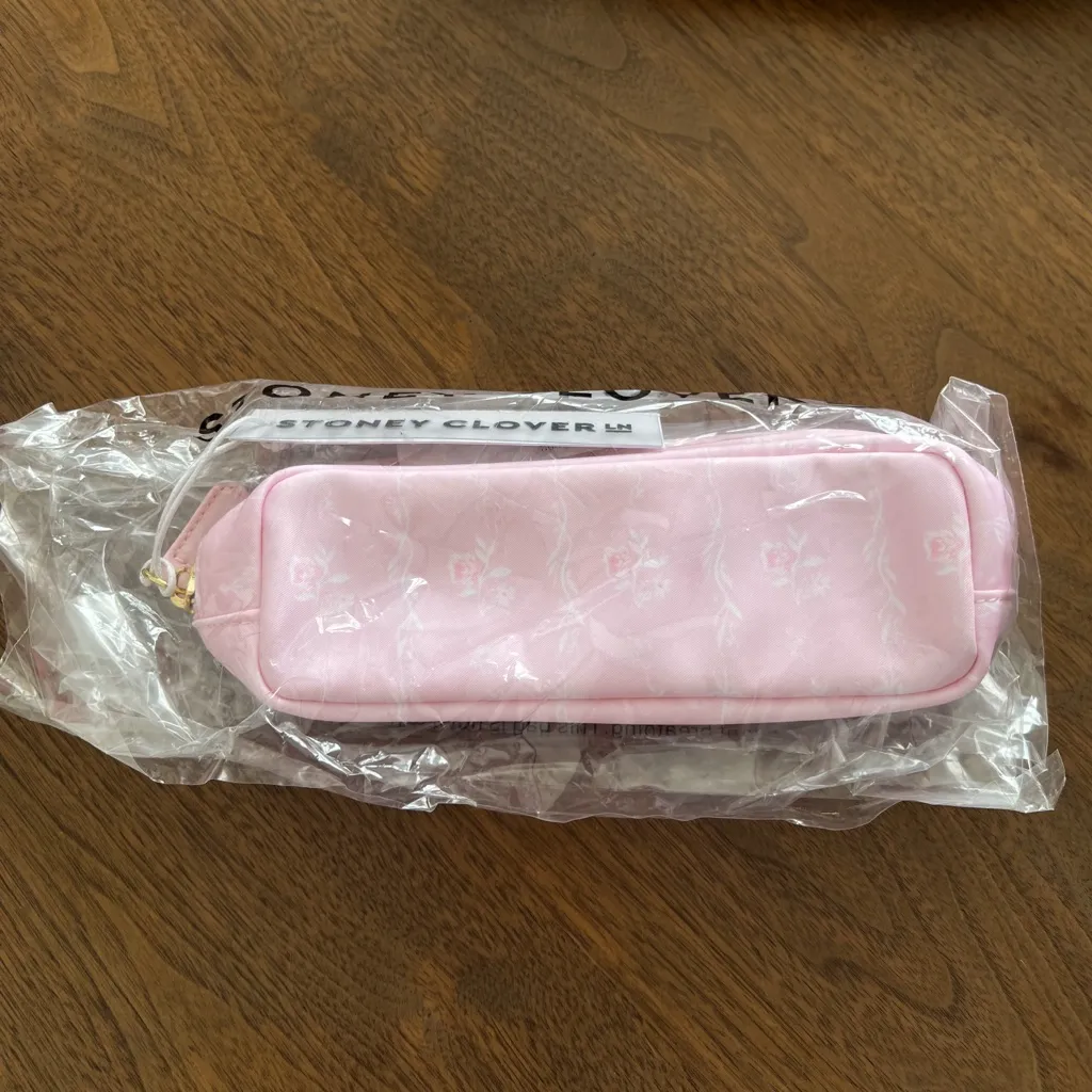 NWT STONEY CLOVER LANE Scones and Cakes High Tea Slim Pouch Pencil Case Pink - Image 2