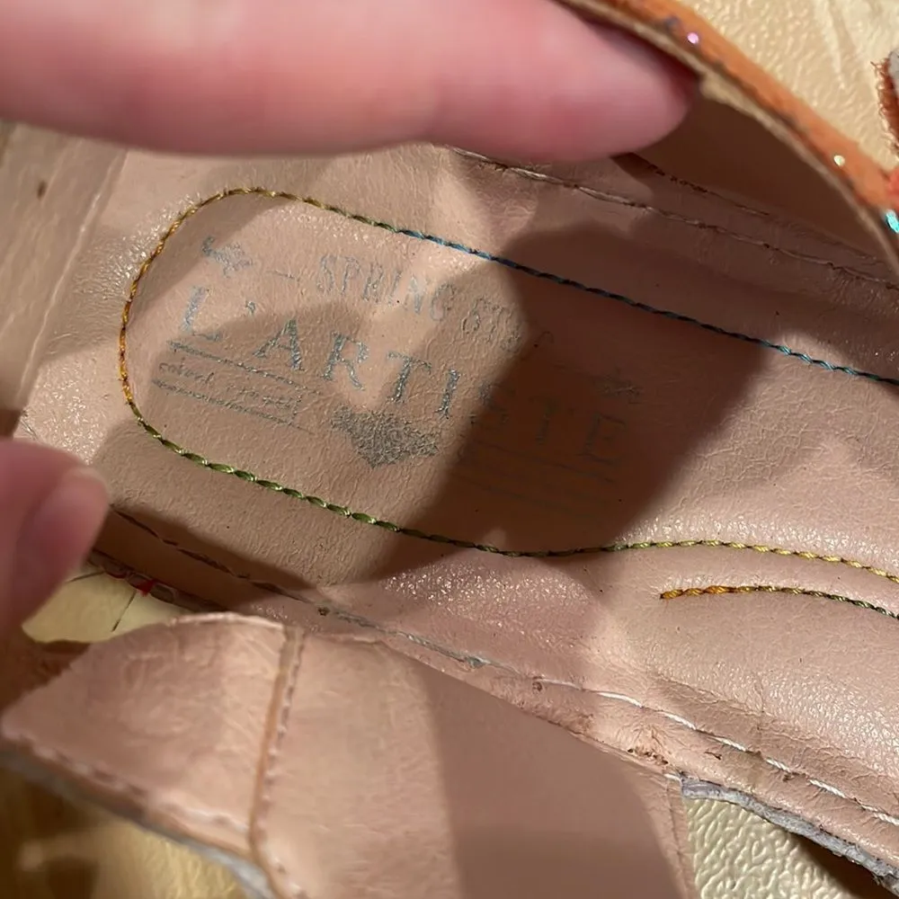 L'Artiste Spring Step Payokya Metallic Sandals Size EU 40 Artsy Tan Orange - Image 4