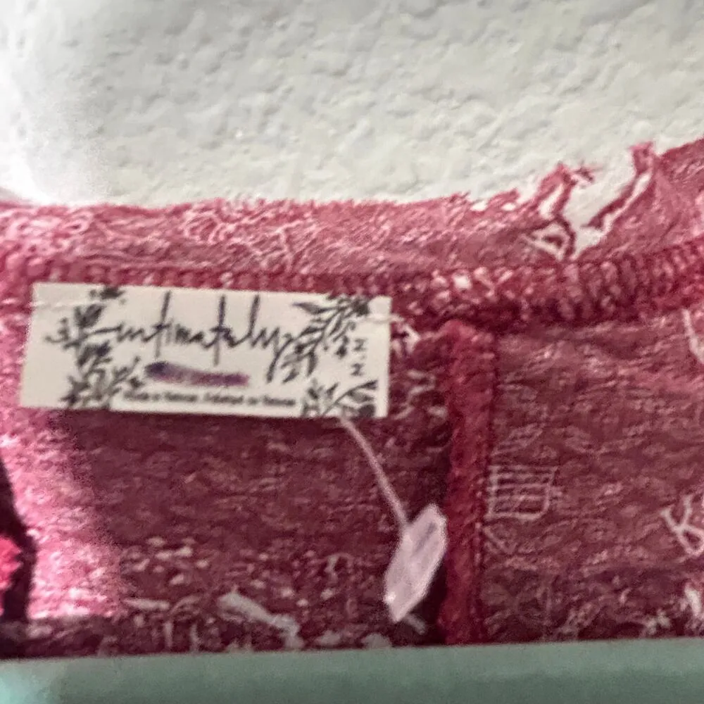 NEW Free People Everything's Rosy Bodysuit RARE Rodeo Red Western Print Size Med - Image 4