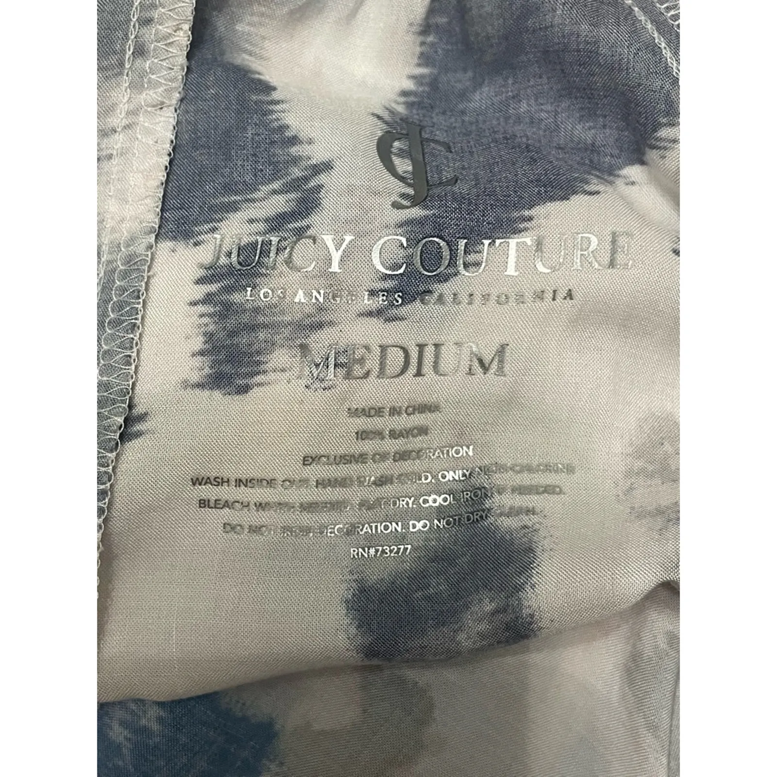 Juicy Couture Floral Blouse V-Neckline 3/4 Sleeve Lightweight Knit Pink W M NWT - Image 8