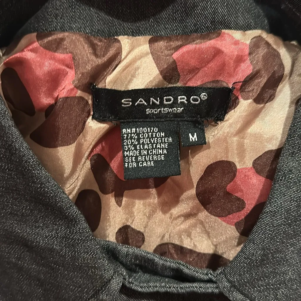 Sandro  DARK GRAY STRETCHY COTTON DOUBLE BREAST JACKET M - Image 5