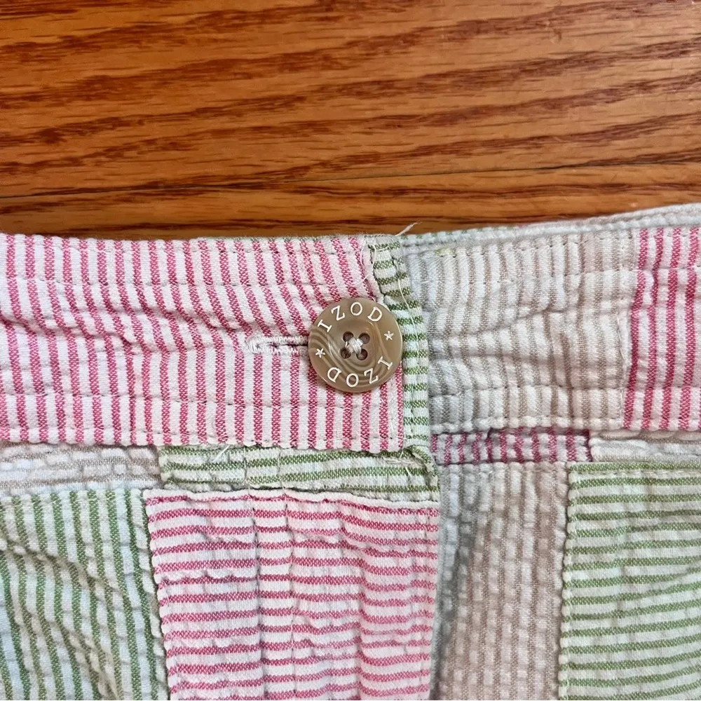 Izod Golf Plaid White Pink Green Seersucker Women's size 6 Skort Skirt - Image 2