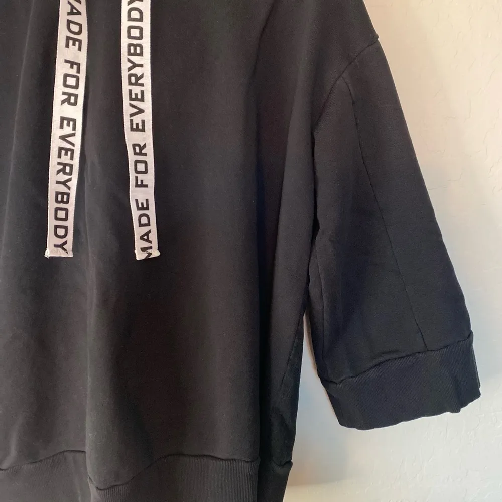 ZARA basic Collection hoodie size S BLACK Made For Everyone 3/4 Sleeve - Image 5