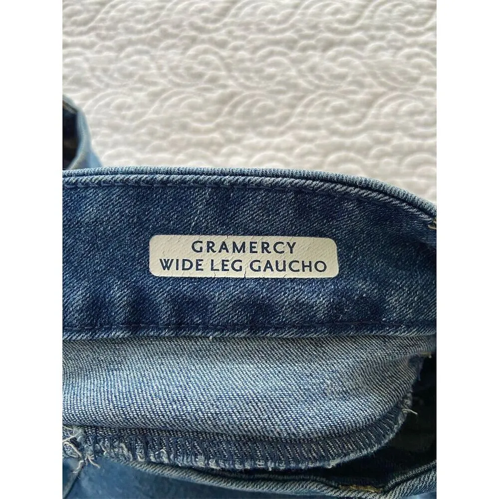 Seven7 Grammercy Wide-Leg Gauchos Jeans Size 6 Blue High-Waist Cropped - Image 4