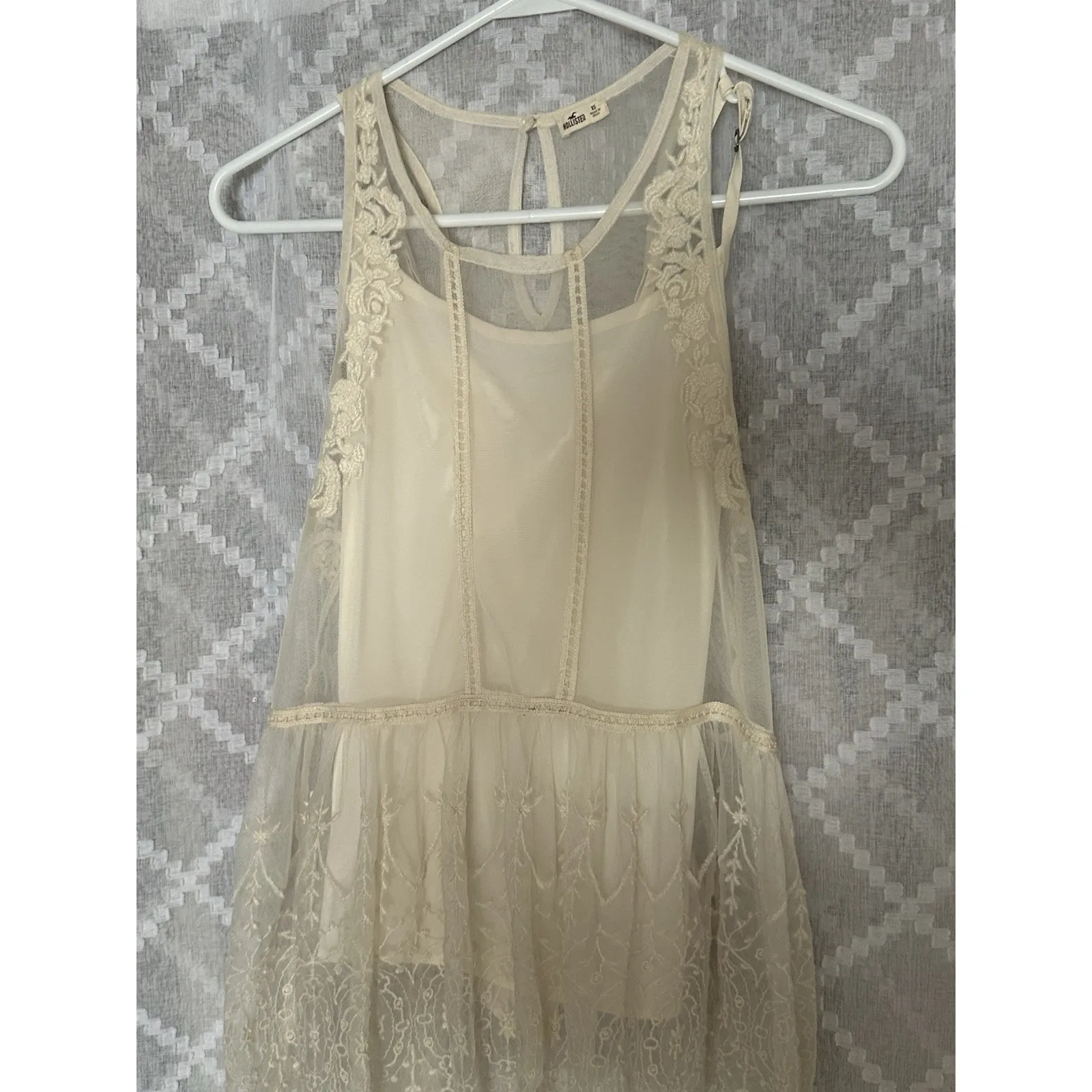 Vintage Y2K Babydoll XS Lace Tank Milkmaid Fairy Coquette Cami Whimsigoth Ivory - Image 2