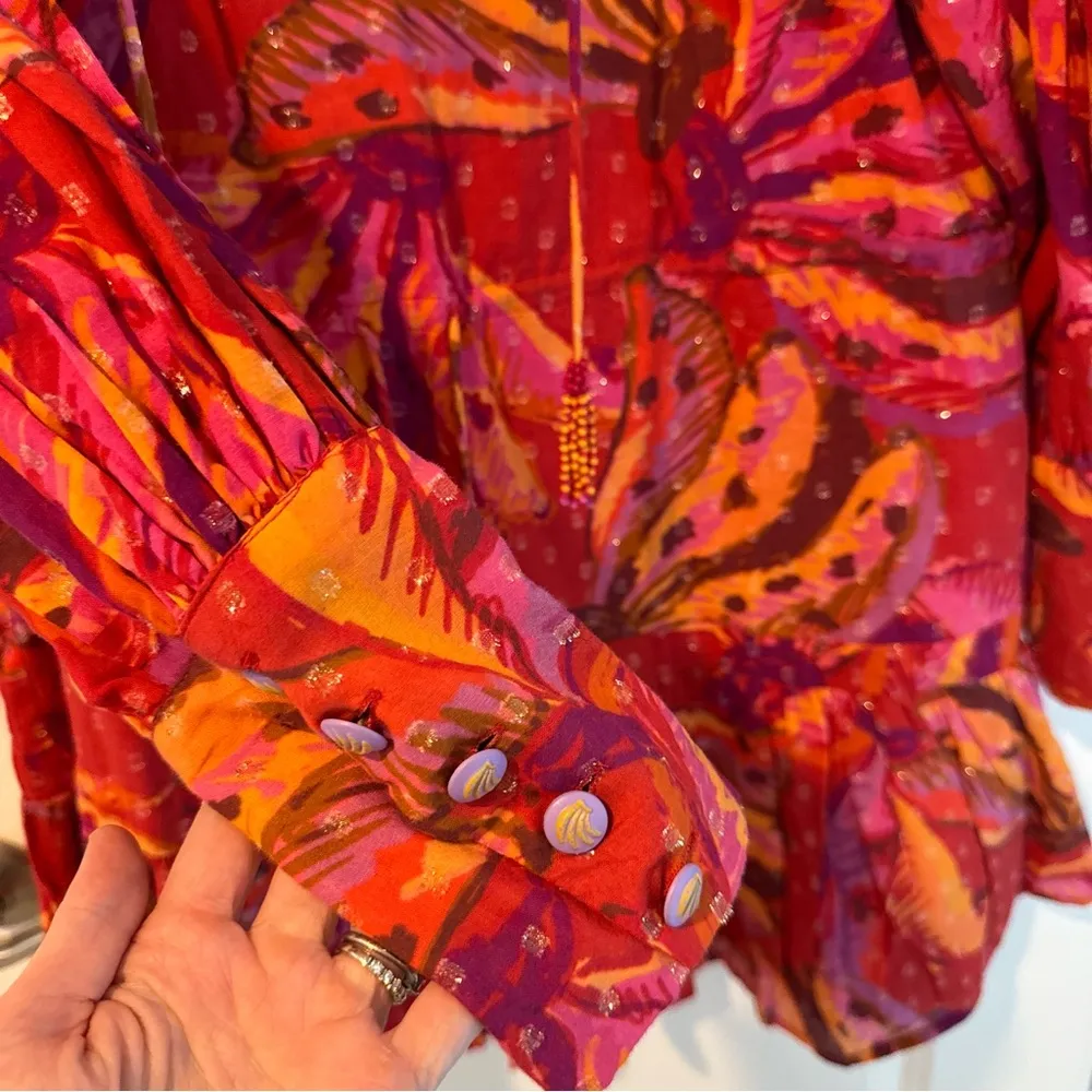 Farm Rio Banana Juice Collared Orange Red & Pink Mini | M - Image 6