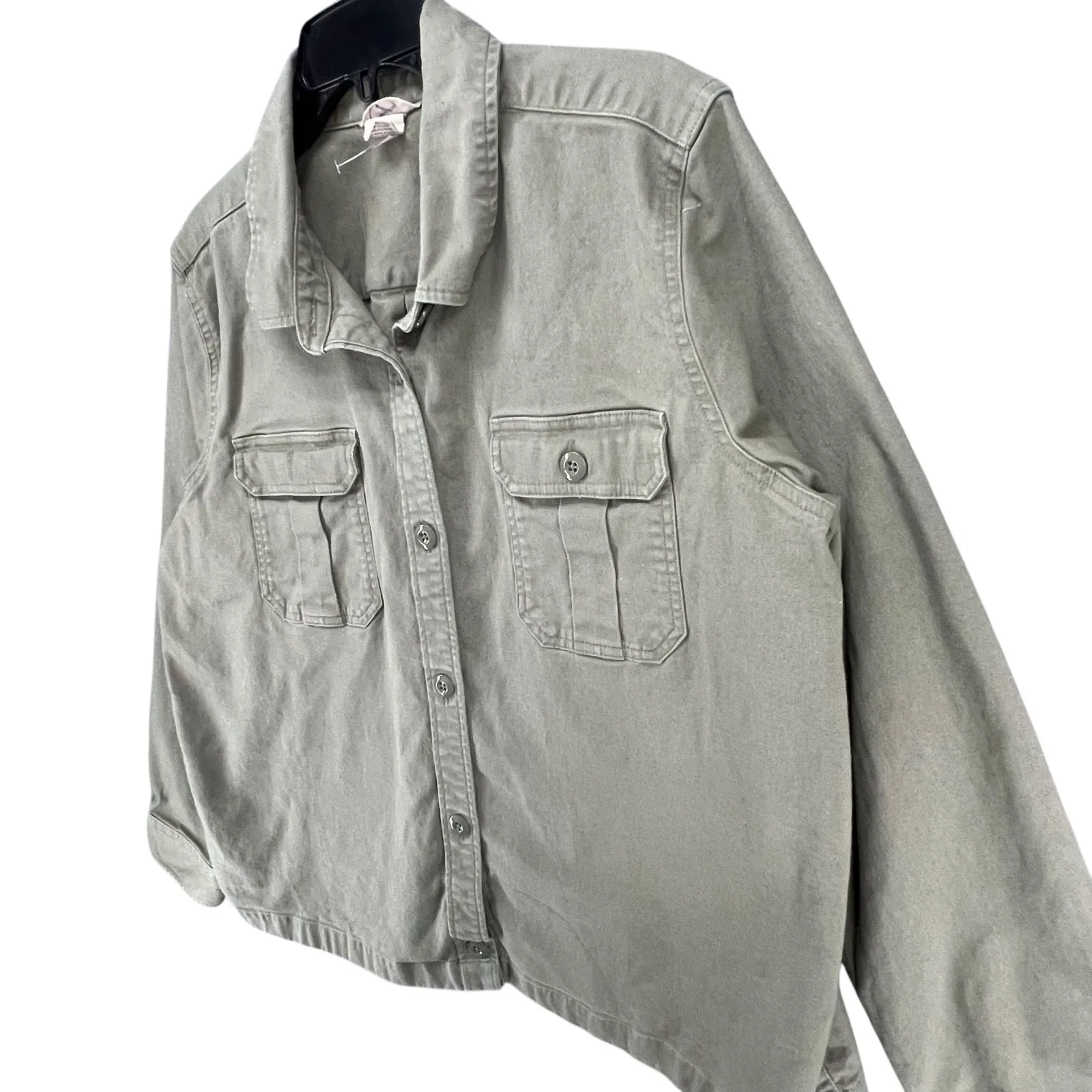 Duluth Trading Co Shacket Womens XXL Green Button Up Utility Jacket Gorpcore Size 2X - Image 3