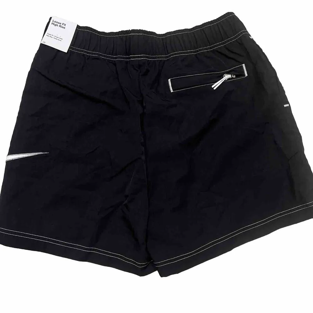 Athletic Shorts Loose Fit High Rise Womens Medium Black DM6752-010 - Image 7