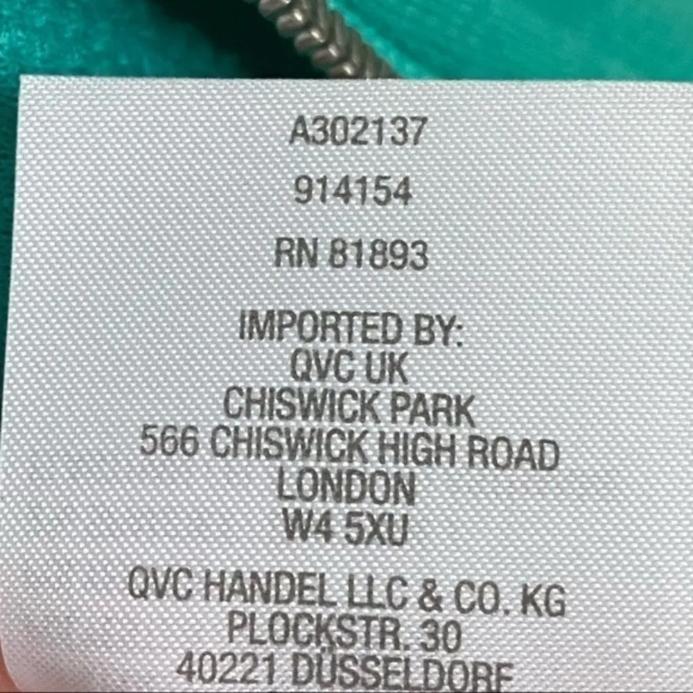 Isaac Mizrahi Live Teal Polka Dot Jacquard Zip Up - Image 7