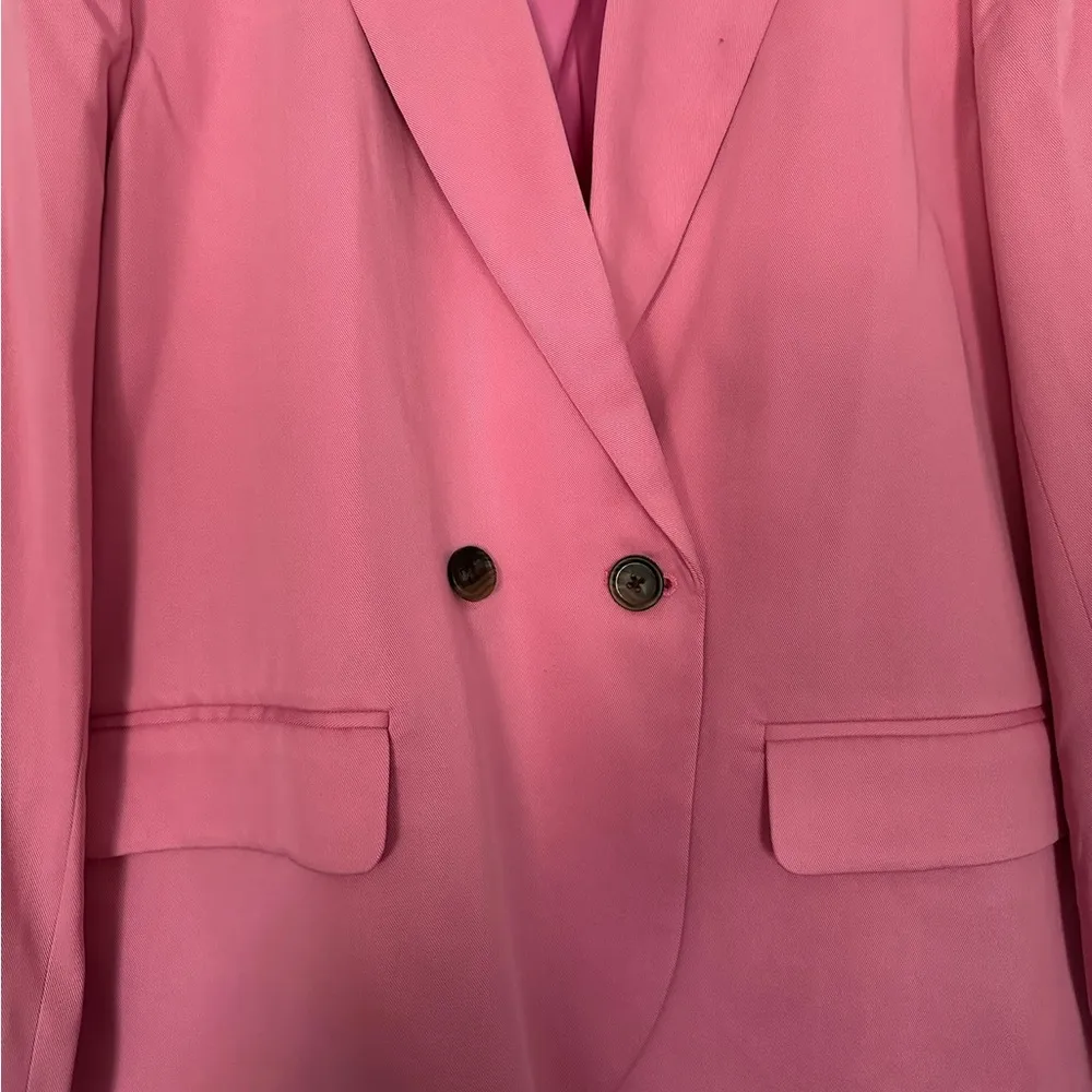 NWT J. Crew Factory Drapey Twill Double-Breasted Suit Blazer Power Mauve Pink 12 - Image 11