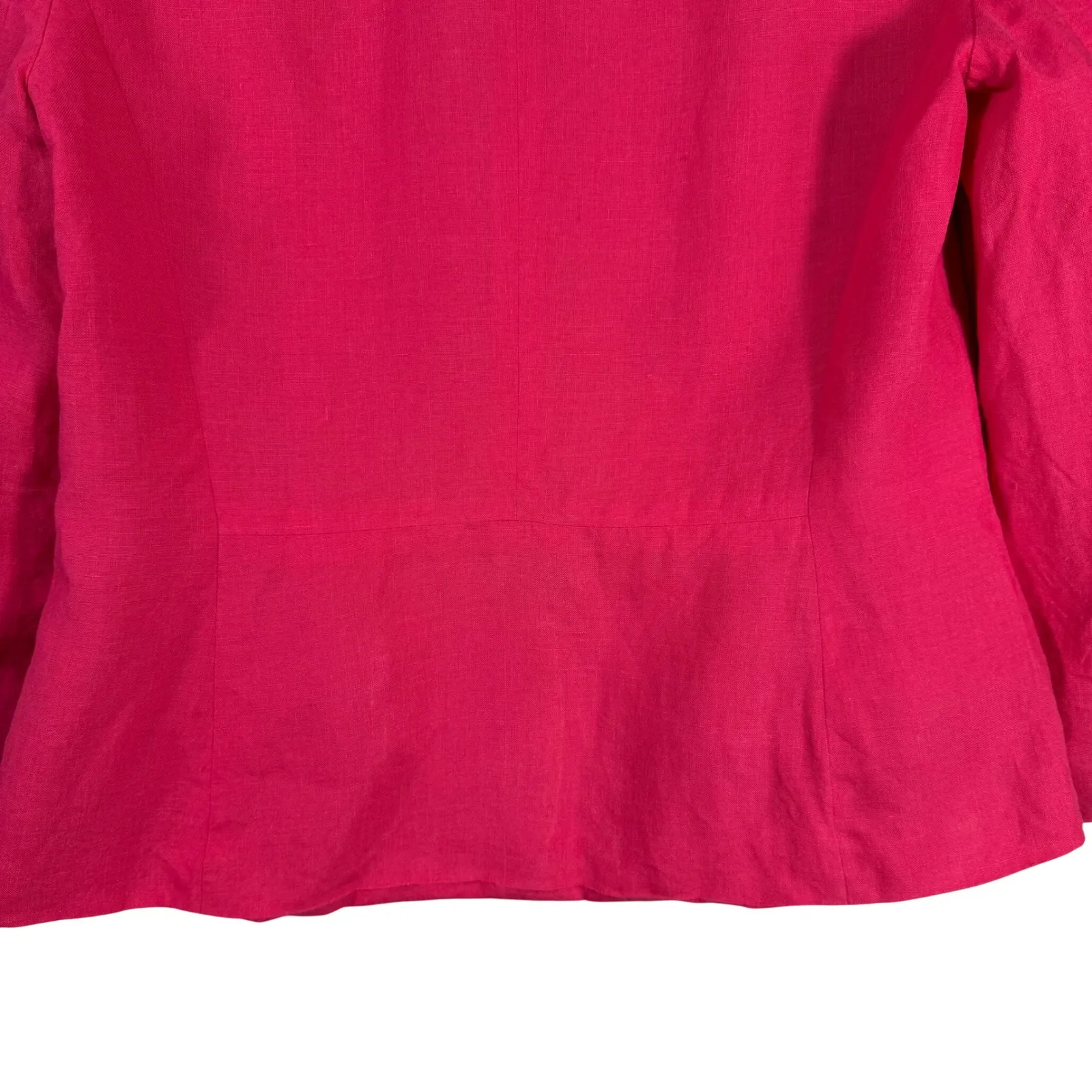 Talbots Linen Colllarless Blazer Lined Women's Size 10 Pink Hook & Eye Closure - Image 15