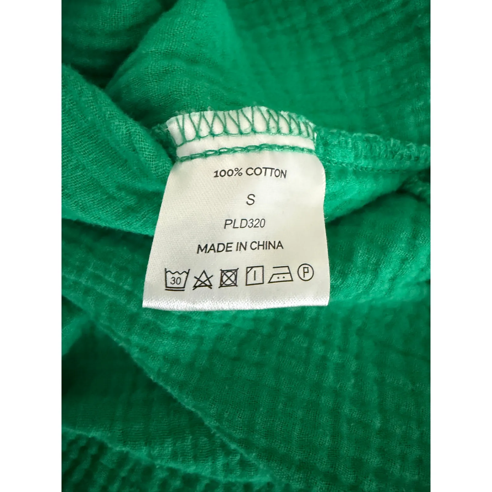 Pink Lily Womens Kelly Green 100% Cotton Oversized Button Up Shirt Top S Holiday - Image 4