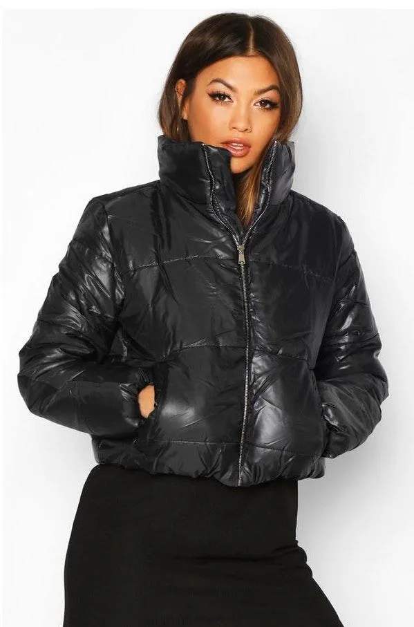 Boohoo Black Puffer Jacket - Image 2
