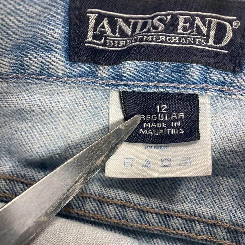 LANDS’ END Women’s High Rise “Mom Style” Jeans‎ Size 12 Inseam 27 - Image 7