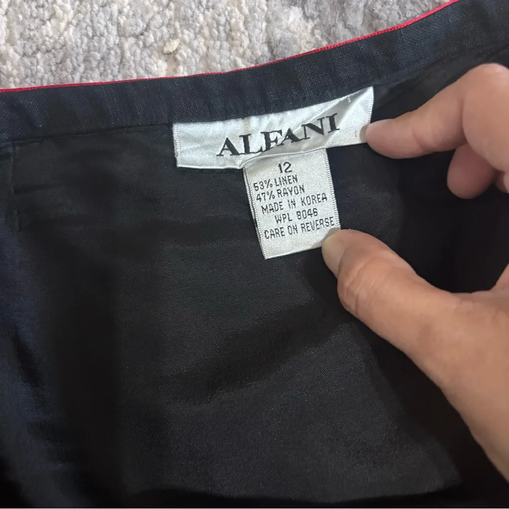 Alfani Embroidery Floral Tiered Pencil Mini Skirt Black Sz 12 Vintage Y2K Womens - Image 3