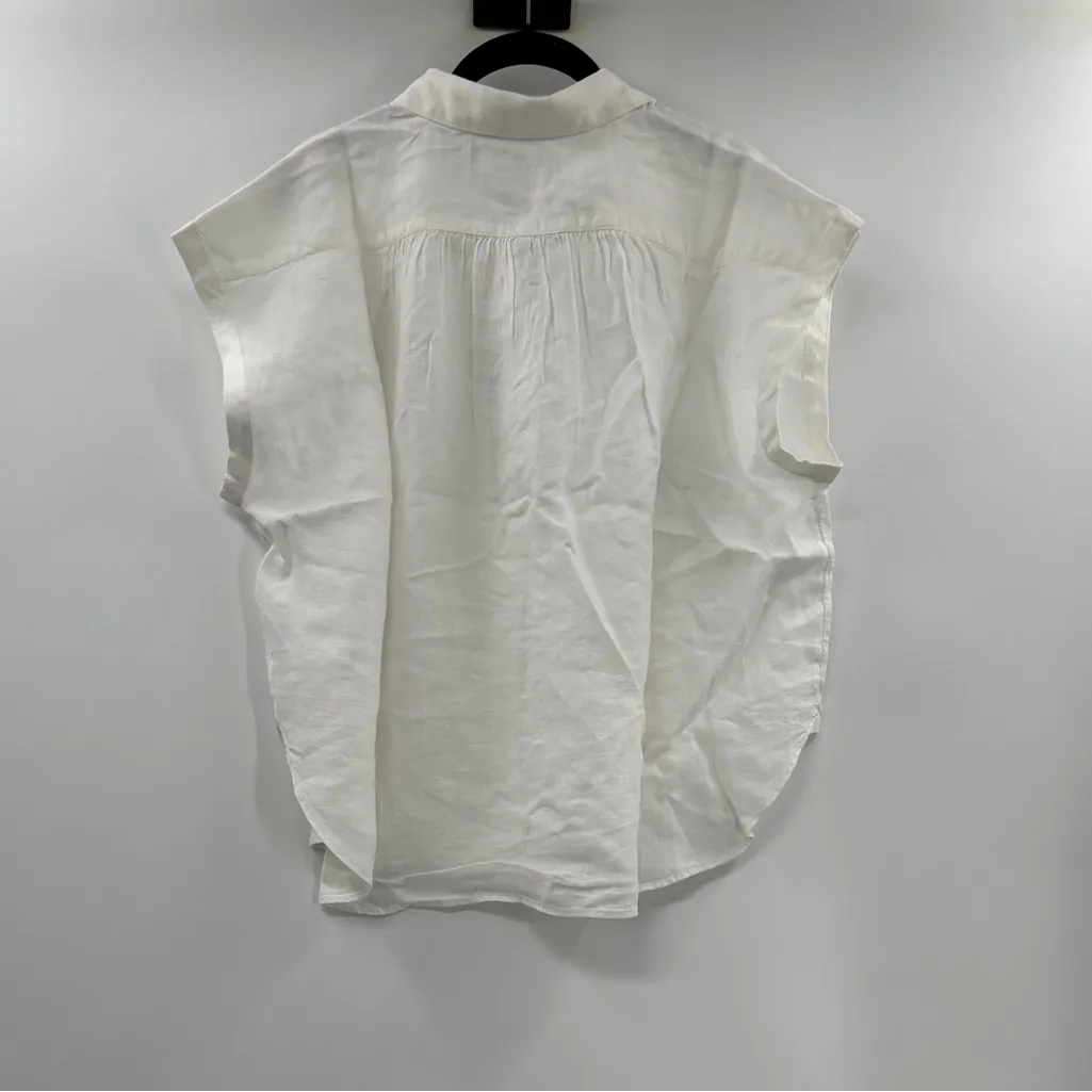 J Crew New Capitaine shirt in Baird McNutt Irish linen Medium White - Image 7