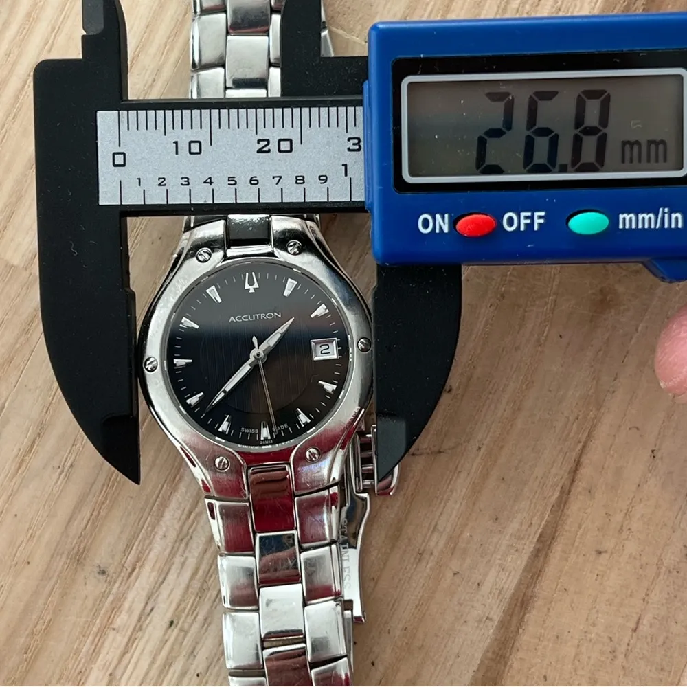 Accutron by Bulova Luxury Ladies Watch Black Dial Date Window Stainless Bracelet - Image 15