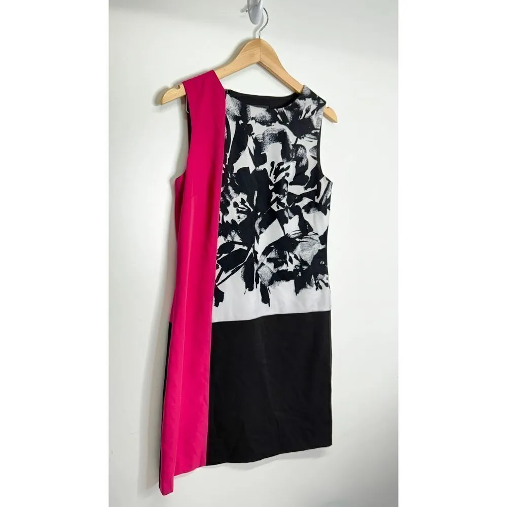 Nine West Dress Womens A-line 6 Colorblock Floral Multicolor - Image 3