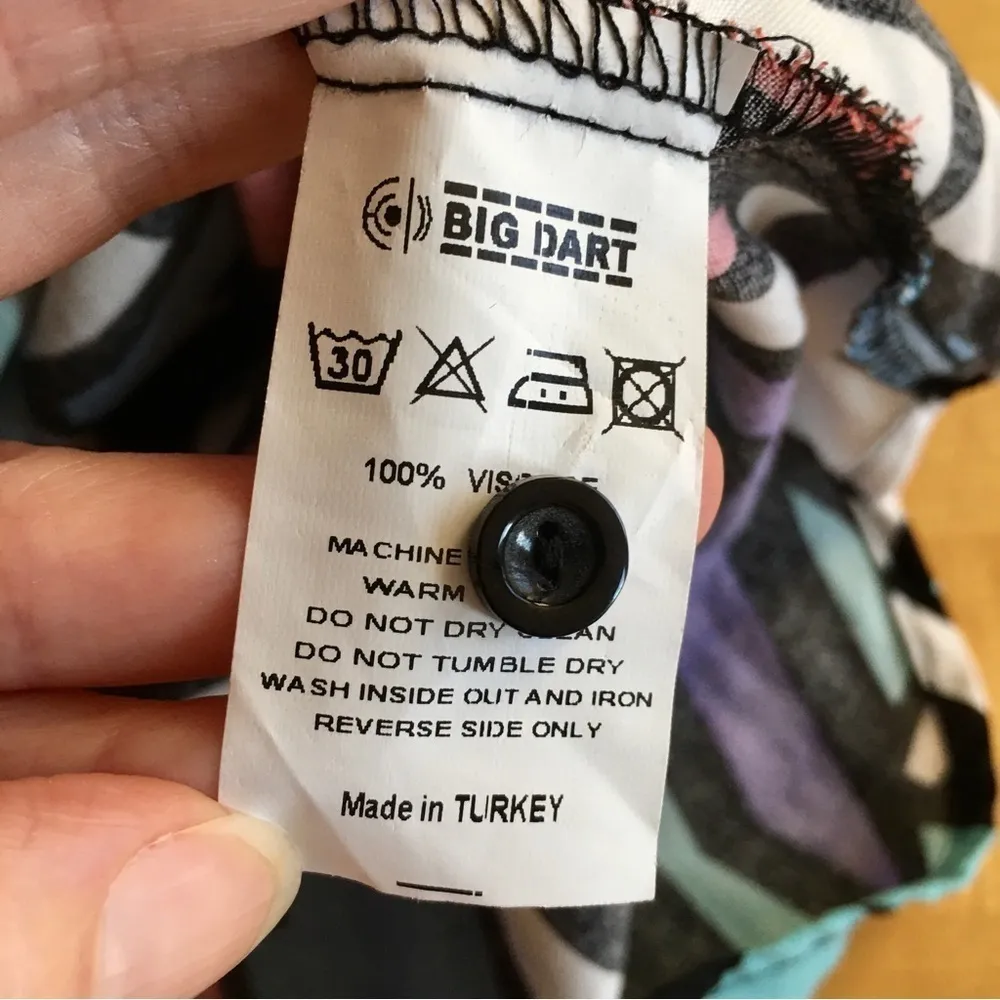 Big Dart Pop Art, Colorful Blouse, Abstract, Graphic, Geometric, Size M (EUR 38) Black Size M - Image 8