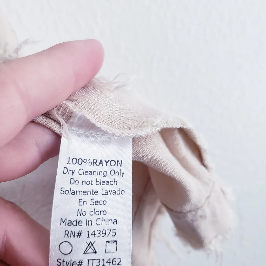 Anthropologie Angel Of The North Distressed Cream V-Neckline Blouse - Image 8