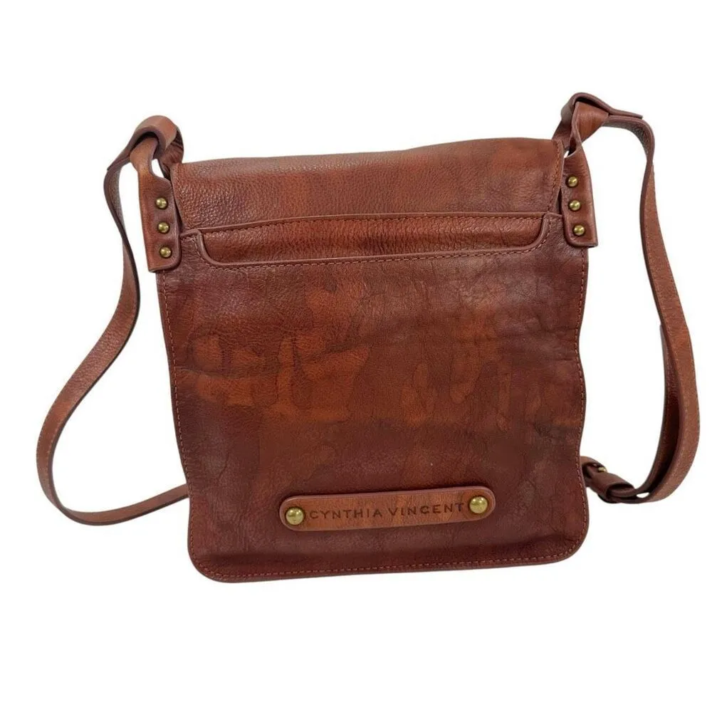 Cynthia Vincent Soft Textured Distressed Crossbody Bag Brown - Image 2