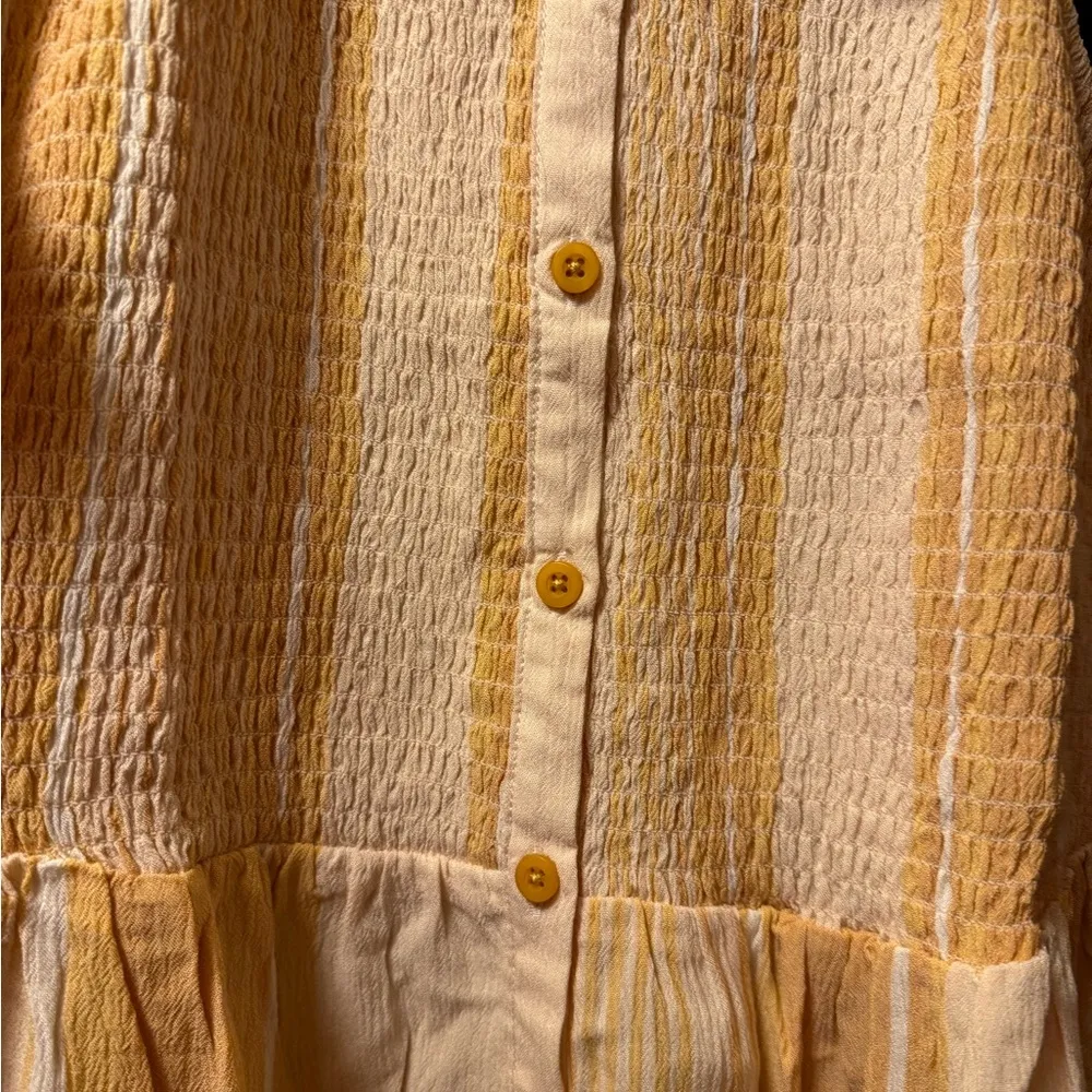 New With Tags-   Sleeveless Yellow Stripe Button Babydoll Tank Top Size 1 - Image 5